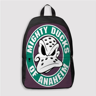 Pastele Anaheim Ducks NHL Art Custom Backpack Personalized School Bag Travel Bag Work Bag Laptop Lunch Office Book Waterproof Unisex Fabric Backpack