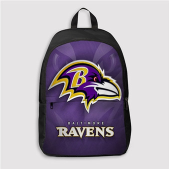 Pastele Baltimore Ravens NFL Custom Backpack Personalized School Bag Travel Bag Work Bag Laptop Lunch Office Book Waterproof Unisex Fabric Backpack