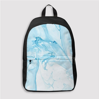 Pastele Blue Marble Custom Backpack Personalized School Bag Travel Bag Work Bag Laptop Lunch Office Book Waterproof Unisex Fabric Backpack