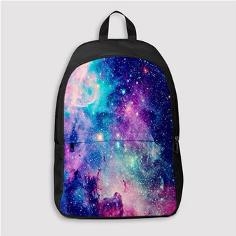 Pastele Blue Nebula Custom Backpack Personalized School Bag Travel Bag Work Bag Laptop Lunch Office Book Waterproof Unisex Fabric Backpack