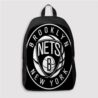 Pastele Brooklyn Nets NBA Custom Backpack Personalized School Bag Travel Bag Work Bag Laptop Lunch Office Book Waterproof Unisex Fabric Backpack