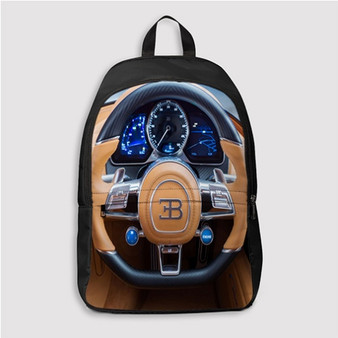 Pastele Bugatti Chiron Steering Wheel Custom Backpack Personalized School Bag Travel Bag Work Bag Laptop Lunch Office Book Waterproof Unisex Fabric Backpack