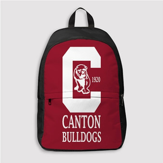 Pastele Canton Bulldogs NFL Custom Backpack Personalized School Bag Travel Bag Work Bag Laptop Lunch Office Book Waterproof Unisex Fabric Backpack