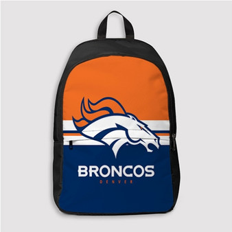 Pastele Denver Broncos NFL Custom Backpack Personalized School Bag Travel Bag Work Bag Laptop Lunch Office Book Waterproof Unisex Fabric Backpack