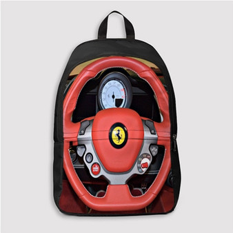 Pastele Ferrari Steering Wheel Custom Backpack Personalized School Bag Travel Bag Work Bag Laptop Lunch Office Book Waterproof Unisex Fabric Backpack