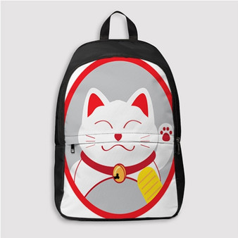 Pastele Fortune Cat Custom Backpack Personalized School Bag Travel Bag Work Bag Laptop Lunch Office Book Waterproof Unisex Fabric Backpack