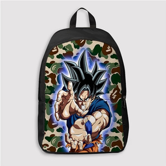 Pastele Goku Ultra Instinct Bape Dragon Ball Super Custom Backpack Personalized School Bag Travel Bag Work Bag Laptop Lunch Office Book Waterproof Unisex Fabric Backpack