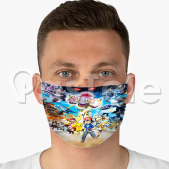 Pok mon the Movie Hoopa and the Clash of Ages Custom Fabric Face Mask Polyester Two Layers Cloth
