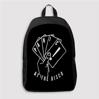 Pastele panic at the disco cards Custom Backpack Personalized School Bag Travel Bag Work Bag Laptop Lunch Office Book Waterproof Unisex Fabric Backpack
