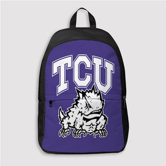 Pastele TCU Horned Frogs Custom Backpack Personalized School Bag Travel Bag Work Bag Laptop Lunch Office Book Waterproof Unisex Fabric Backpack