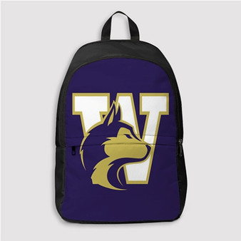 Pastele Washington Huskies Custom Backpack Personalized School Bag Travel Bag Work Bag Laptop Lunch Office Book Waterproof Unisex Fabric Backpack