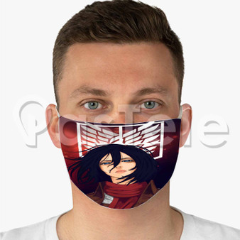 Shingeki No Kyojin V Attack on Titan Custom Fabric Face Mask Polyester Two Layers Cloth