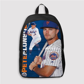 Pastele Pete Alonso MLB New York Mets Custom Backpack Personalized School Bag Travel Bag Work Bag Laptop Lunch Office Book Waterproof Unisex Fabric Backpack