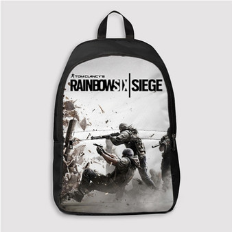 Pastele Tom Clancy s Rainbow Six Siege White Custom Backpack Personalized School Bag Travel Bag Work Bag Laptop Lunch Office Book Waterproof Unisex Fabric Backpack
