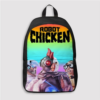 Pastele Robot Chicken Custom Backpack Personalized School Bag Travel Bag Work Bag Laptop Lunch Office Book Waterproof Unisex Fabric Backpack