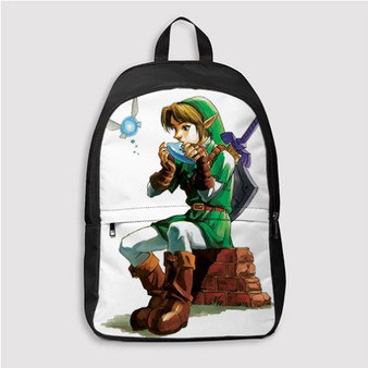 Pastele The Legend of Zelda Ocarina of Time Link Custom Backpack Personalized School Bag Travel Bag Work Bag Laptop Lunch Office Book Waterproof Unisex Fabric Backpack