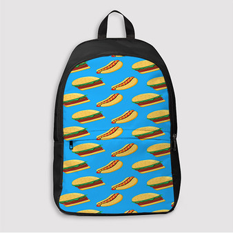 Pastele Burgers Collage Custom Backpack Personalized School Bag Travel Bag Work Bag Laptop Lunch Office Book Waterproof Unisex Fabric Backpack