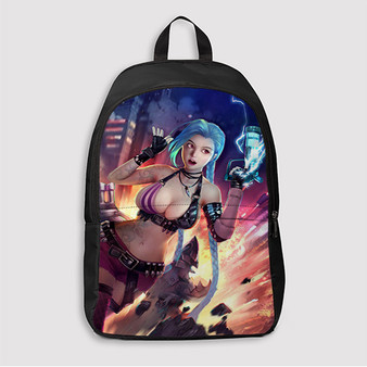 Pastele Jinx League of Legends Custom Backpack Personalized School Bag Travel Bag Work Bag Laptop Lunch Office Book Waterproof Unisex Fabric Backpack