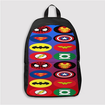 Pastele MArvel and DC Comics Superheroes Logo Custom Backpack Personalized School Bag Travel Bag Work Bag Laptop Lunch Office Book Waterproof Unisex Fabric Backpack