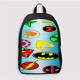 Pastele Superheroes All Marvel DC Comics Custom Backpack Personalized School Bag Travel Bag Work Bag Laptop Lunch Office Book Waterproof Unisex Fabric Backpack