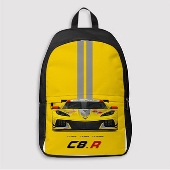 Pastele Chevrolet Corvette C8 R Custom Backpack Awesome Personalized School Bag Travel Bag Work Bag Laptop Lunch Office Book Waterproof Unisex Fabric Backpack