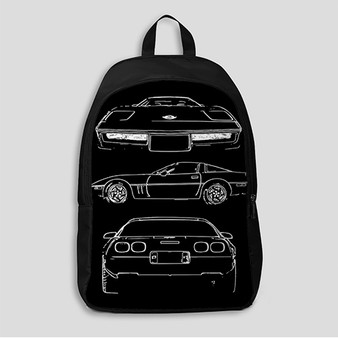 Pastele Corvette C4 Custom Backpack Awesome Personalized School Bag Travel Bag Work Bag Laptop Lunch Office Book Waterproof Unisex Fabric Backpack