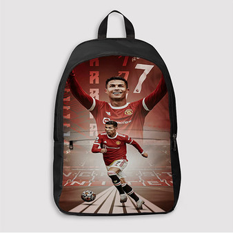 Pastele Cristiano Ronaldo Manchester United Custom Backpack Awesome Personalized School Bag Travel Bag Work Bag Laptop Lunch Office Book Waterproof Unisex Fabric Backpack