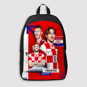 Pastele Croatia World Cup 2022 Custom Backpack Awesome Personalized School Bag Travel Bag Work Bag Laptop Lunch Office Book Waterproof Unisex Fabric Backpack