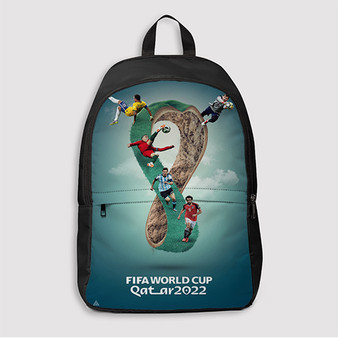 Pastele Fifa World Cup 2022 Qatar Custom Backpack Awesome Personalized School Bag Travel Bag Work Bag Laptop Lunch Office Book Waterproof Unisex Fabric Backpack