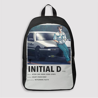 Pastele Initial D Vintage Custom Backpack Awesome Personalized School Bag Travel Bag Work Bag Laptop Lunch Office Book Waterproof Unisex Fabric Backpack