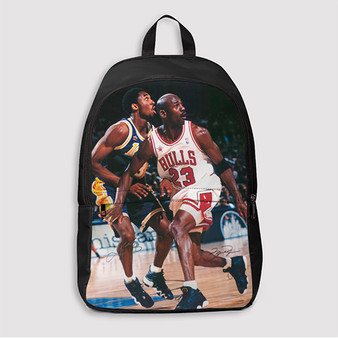 Pastele Kobe Bryant and Michael Jordan NBA Custom Backpack Awesome Personalized School Bag Travel Bag Work Bag Laptop Lunch Office Book Waterproof Unisex Fabric Backpack
