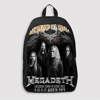 Pastele Megadeth Leyendas Del Rock 2023 Tour Custom Backpack Awesome Personalized School Bag Travel Bag Work Bag Laptop Lunch Office Book Waterproof Unisex Fabric Backpack