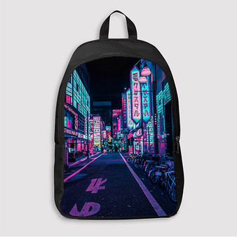 Pastele Tokyo A Neon Wonderland Custom Backpack Awesome Personalized School Bag Travel Bag Work Bag Laptop Lunch Office Book Waterproof Unisex Fabric Backpack