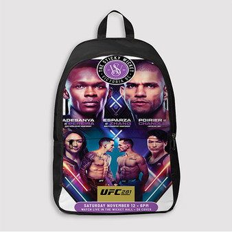 Pastele UFC 281 Adesanya vs Pereira Custom Backpack Awesome Personalized School Bag Travel Bag Work Bag Laptop Lunch Office Book Waterproof Unisex Fabric Backpack