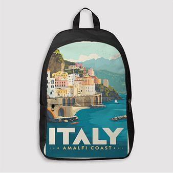 Pastele Amalfi Coast Italy Custom Backpack Awesome Personalized School Bag Travel Bag Work Bag Laptop Lunch Office Book Waterproof Unisex Fabric Backpack