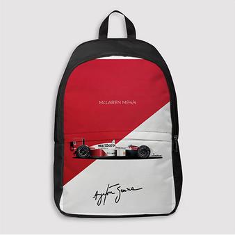 Pastele Ayrton Senna Mc Laren Custom Backpack Awesome Personalized School Bag Travel Bag Work Bag Laptop Lunch Office Book Waterproof Unisex Fabric Backpack