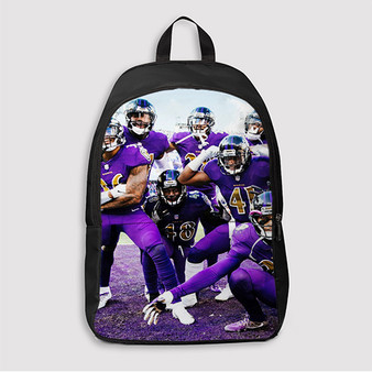 Pastele Baltimore Ravens NFL 2022 Squad Custom Backpack Awesome Personalized School Bag Travel Bag Work Bag Laptop Lunch Office Book Waterproof Unisex Fabric Backpack