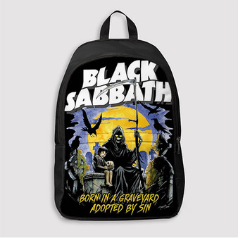 Pastele Black Sabbath Born In Graveyard Custom Backpack Awesome Personalized School Bag Travel Bag Work Bag Laptop Lunch Office Book Waterproof Unisex Fabric Backpack