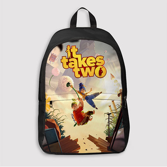 Pastele It Takes Two Custom Backpack Awesome Personalized School Bag Travel Bag Work Bag Laptop Lunch Office Book Waterproof Unisex Fabric Backpack