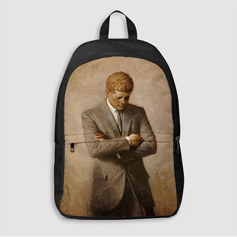 Pastele John F Kennedy Art Poster Custom Backpack Awesome Personalized School Bag Travel Bag Work Bag Laptop Lunch Office Book Waterproof Unisex Fabric Backpack