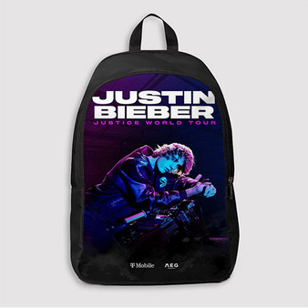 Pastele Justin Bieber Justice World Tour 2022 Custom Backpack Awesome Personalized School Bag Travel Bag Work Bag Laptop Lunch Office Book Waterproof Unisex Fabric Backpack