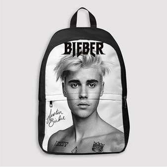 Pastele Justin Bieber Signed Custom Backpack Awesome Personalized School Bag Travel Bag Work Bag Laptop Lunch Office Book Waterproof Unisex Fabric Backpack