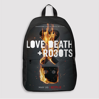 Pastele Love Death Robots Custom Backpack Awesome Personalized School Bag Travel Bag Work Bag Laptop Lunch Office Book Waterproof Unisex Fabric Backpack