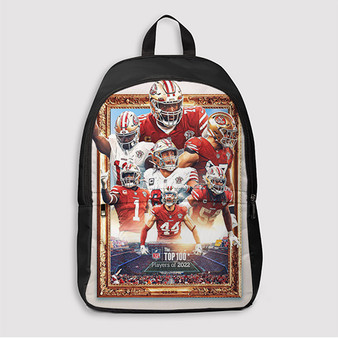 Pastele San Francisco 49ers NFL 2022 Custom Backpack Awesome Personalized School Bag Travel Bag Work Bag Laptop Lunch Office Book Waterproof Unisex Fabric Backpack