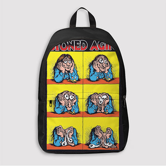 Pastele Stoned Agin Robert Crumb Custom Backpack Awesome Personalized School Bag Travel Bag Work Bag Laptop Lunch Office Book Waterproof Unisex Fabric Backpack