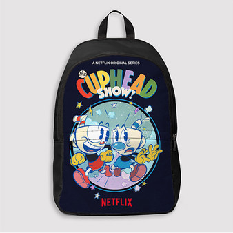 Pastele The Cuphead Show 2022 Custom Backpack Awesome Personalized School Bag Travel Bag Work Bag Laptop Lunch Office Book Waterproof Unisex Fabric Backpack