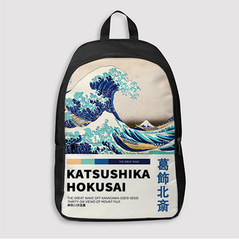 Pastele The Great Wave Of Kanagawa Custom Backpack Awesome Personalized School Bag Travel Bag Work Bag Laptop Lunch Office Book Waterproof Unisex Fabric Backpack
