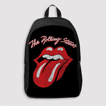 Pastele The Rolling Stones Classic Logo Custom Backpack Awesome Personalized School Bag Travel Bag Work Bag Laptop Lunch Office Book Waterproof Unisex Fabric Backpack