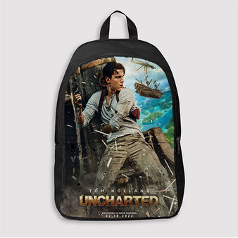 Pastele Tom Holland Uncharted Custom Backpack Awesome Personalized School Bag Travel Bag Work Bag Laptop Lunch Office Book Waterproof Unisex Fabric Backpack