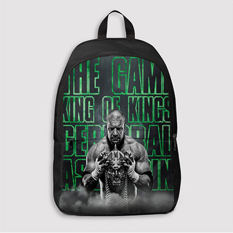 Pastele Triple H King of Kings Custom Backpack Awesome Personalized School Bag Travel Bag Work Bag Laptop Lunch Office Book Waterproof Unisex Fabric Backpack